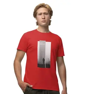 Bag It Deals Soltitude, (Red) Bold & Beyond: Front Printed Oversized Tee - Men's Streetwear Upgrade