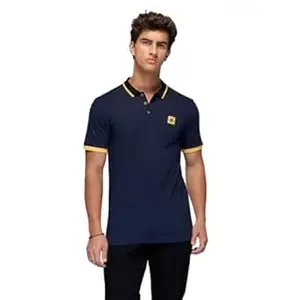WROGN Men's 240 GSM Pure Cotton Pique Polo T-Shirt | Tipping Collar | Slim Fit