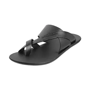 Metro Men's Black Faux Leather Stylish Casual Sandals UK/8 EU/42 (16-640)