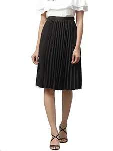IVES Short Sleeve Pleated Skirt for Women and Girls (Black) - XL