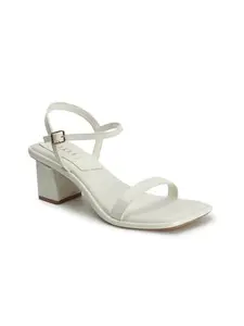 ELLE Women's Backstrap Heel Sandals Colour-White, Size-UK 5