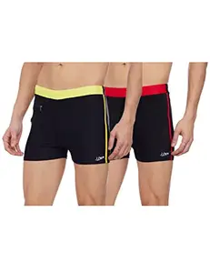 I-Swim Mens Costume Is-010 Size 2Xl Black/Red With Is-010 Size 2Xl Black/Yellow Pack Of 2 And Earplug Is-406