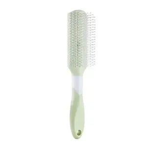 BlackLaoban Anti-Static Massage Flat Hair Scalp Massage Brush Nylon Bristle Hair Brush For Blow Drying, Styling, Curling, Straighten All Type Hairs For Women & Men (Light-Green)