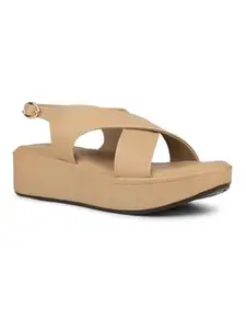 Inc.5 Womens Brown Casual Solid Round Toe Wedge Heel Sandals