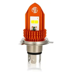 MOTO GENIUS Universal V-Shape Dual Color H4 LED Headlight | 18W White/Yellow Fog Lamp for Motorcycles and Scooters | Waterproof, High/Low Beam, Plug & Play