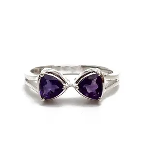 Hiflyer Jewels Natural Purple Amethyst Triangle Gemstone Ring For Her 925 Sterling Silver Ring Jewelry Gift For Women and Girls (16)