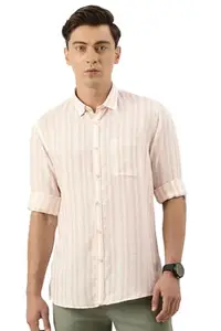 Peter England Men's Slim Fit Shirt (PCSFLSLPA59153_Cream