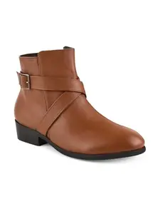 Shuz Touch Solid Tan Zipper Boots