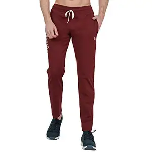 Leebonee Men's Dri Fit Elevate Track Pant with Side Zip Pockets and Back Pockets Maroon