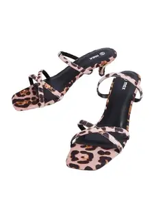 Max Women Animal Print Kitten Heels (Multicolour_36)