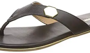 BATA Women's Miller Thong Black Slippers-4 UK (37 EU) (5716929)