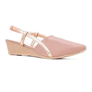 Khadim's Pink Colour Sandal/Heels having Synthetic Upper Material - Casual Use for Women (Size : 6)