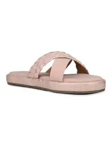 Inc.5 Womens Peach Casual Embellished Open toe Flat Mules