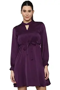 Allen Solly Women's Polyester Classic Midi Dress (AHDRCRGFH55778_Purple