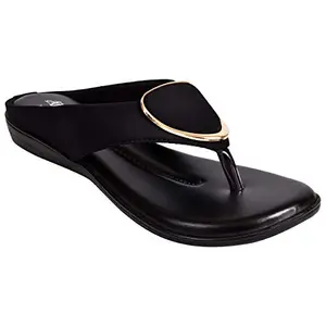 AJANTA Women Black Outdoor Sandals-5 UK (38 EU) (BL1198)