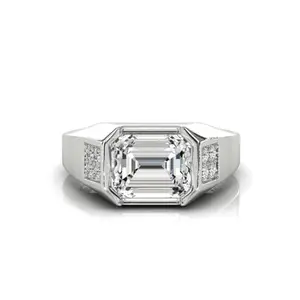 RRVGEM Natural zircon ring 6.25 Ratti Certified Handcrafted Finger Ring With Beautifull Stone american diamond ring Silver Plated for Men and Women