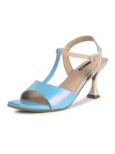 Bata Womens Willow Heels, Slide Sandal (6619088), UK 4 Blue, 4 UK, Red