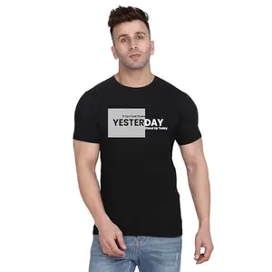 ALLEN BLACK Men's Round Neck T-Shirt Comfortable & Stylish Men's T-Shirt Idea for Gym, Sports, Casual Outings, or Lounge Wear - Large$3005 Red