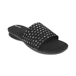 Walkway By Metro Brands Women's Black Synthetic Sandals 7-UK (40 EU) (44-4047)