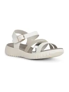 Liberty Healers ZQ-AL-SN04 Casual Sandal For Women With PU Sole | Stylish & Comfortable | Durable Summer Footwear for Outdoor/Indoor - Ideal for Everyday Wear (White - 41 EU)