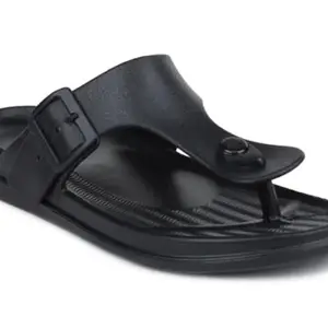 GT Fashion HUB Womens Sandals with Open Toe Strap/Perfect Fit for Summer and Rainy Season Easy to Walk Slipper, Chappal/Stylish Casual Trendy Floaters (Black, UK Footwear Size System, Adult, Women, Numeric, Medium, 8)