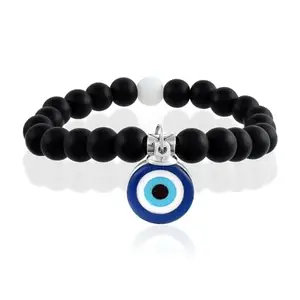 Memoir Black Wooden bead with evil eye Bracelet for Reiki crystal Healing bad luck protection (BLMT3980)