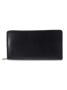 MUTAQINOTI Men's Jet Black Genuine Leather Passport Holder Cheque Book Holder Travel Wallet Card Protector for Men and Women