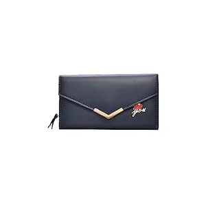 Vorak Ahimsa Ahimsa Leather Women's Classy Leather Wallet | Slim Wallet Best Gift for Women's | Lady's Wallet with Default Charm (Royal Blue)
