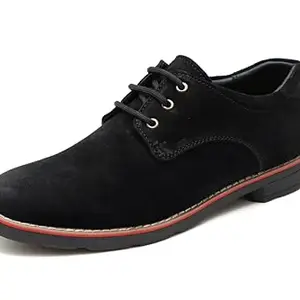 ARAMISH Black Suede Leather Lace Up Formal Shoes for Men - 9 UK