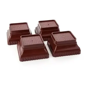 LOFTVENDER 4 Pcs Anti-Vibration Pads for Washing Machine & Dryer - Heavy-Duty Square Stand with Tank Tread Grip Floor Protector for Home Appliances – Shock and Noise Absorbing Feet (New Square-Brown)