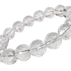 SPIRITUALCART Natural Saphatik Healing Bracelet For Men & Women स्फटिक ब्रेसलेट Diamond Cutting Sphatik Bracelet | Natural & Certified | Astrological Bracelet Original Certified By IGL Lab