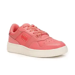 Tommy Hilfiger Leather Solid Red Women Flat Sneakers (F23HWFW175) Size- 37
