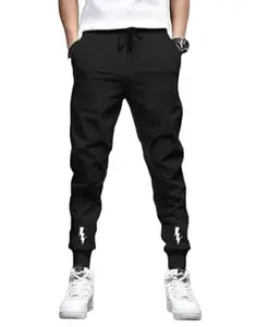 RIKSAW Track Pants for Mens || Joggers for Mens || Men's Sports Regular Fit Polyester Track Pant with Two Side Zipper Pockets (TP14 Arrow)