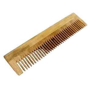 GOLD HARVEST Handmade Neem Wood Comb | Infused with Neem Oil & Herbs | Anti-Dandruff, Hair Fall Control & Hair Growth | Non-Static Dual Tooth Design | Eco-Friendly, Durable & Gentle on Scalp | for Men & Women
