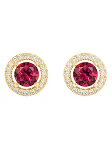 MINUTIAE Gold-Plated Contemporary Stud Earrings for Women's & Girls| Circular Shape Earring | Fashion jewellery MNT0470RD_G