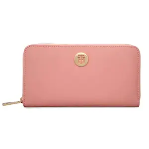 Tommy Hilfiger Xena Leather Zip Around Wallet Handbag For Women - Pink