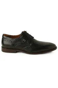 Louis Philippe Men Black Leather Lace Up Shoes