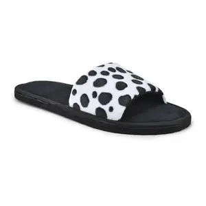 Star Fish Women's (1701) |Extra Super Soft Comfortable Slippers | Ladies Home Soft Slippers | Open Toe Comfortable Sole | Bedroom Indoor House Cloth Women Slippers Black White 6 UK