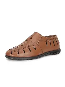 ONE8 Select By Virat Kohli Men's Smart Casual Premium Leather Ethnic Shoe Sandals- Tan