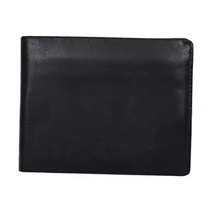 Leatherman Fashion LMN Genuine Leather Black Unisex Wallet with (6 Card Slots)