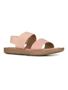 Inc.5 Womens Peach Casual Solid Open Toe Flat Sandals