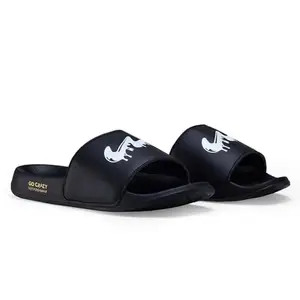Campus Men's SL-443A BLK/WHT Sliders - 8UK/India 1 Pair