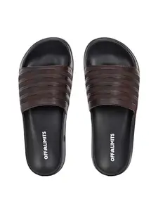 OFF LIMITS MEN LAIDBACK Slides, DARK BROWN, 8 UK
