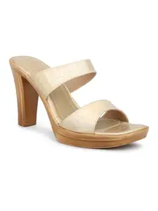 INC.5 Women Gold Textured Platform Heels