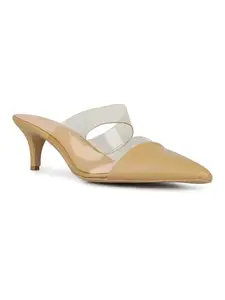 Inc.5 Womens Beige Transparent Pointed Heels