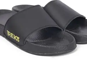 TREK3 Slide Flip Flops Slippers for Men & Women, Casual Slip-On, Lightweight Comfortable Open Toe Slippers for Daily, Anti-Slip Sole Bathroom Slippers,