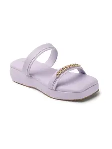 ICONICS Women's Fashionable Slip On Comfortable Sandals Colour-Lavender, Size-UK 2