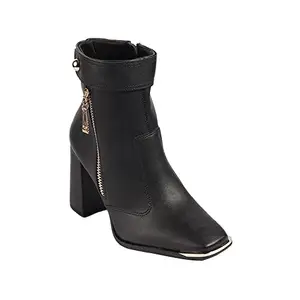 LEMON & PEPPER LEMON & PEPPER by Shoppers Stop Synthetic Zipper Womens Formal Boots (39,Black)