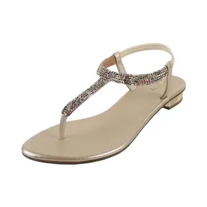 Metro Women Gold Synthetic Sandals - EU/36 UK/3-35-19