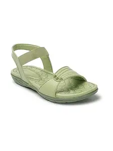 ICONICS Women's ICN-ST-W-19 Slingback Comfortable Sandal for Casual Daily I Office Use Green Flat 7 Kids UK